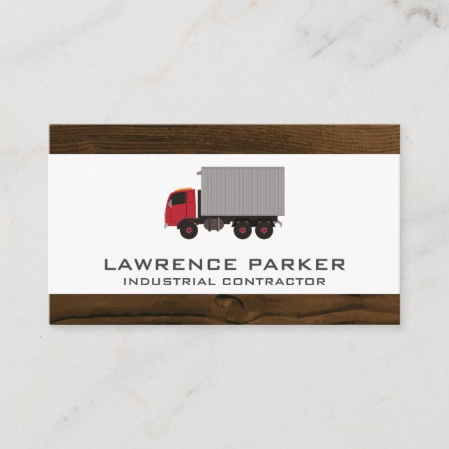 Carte De Visite Camion de construction | Découpe en bois (Devant)