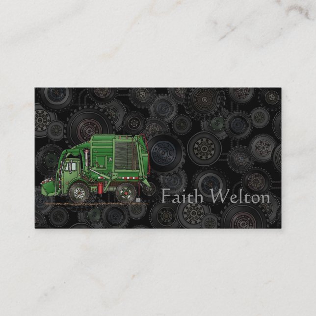 Carte De Visite Camion de déchets mignon de camion à ordures (Devant)