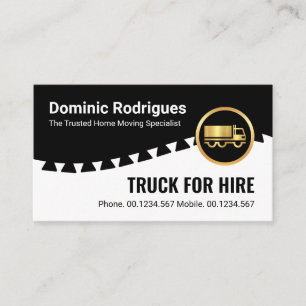 Carte De Visite Camion de déménagement avec couche de roulement de