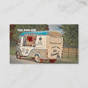 Carte De Visite Camion de glace Vintage Royal Parks