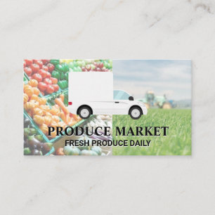 Carte De Visite Camion de livraison   Produit de magasin d'aliment