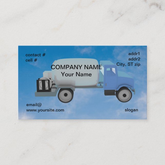 Carte De Visite camion de propane sur le ciel bleu (Devant)