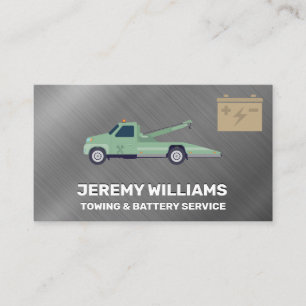 Carte De Visite Camion de remorquage et batterie   Métallique bros