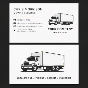 Carte De Visite Camion de services de déménagement