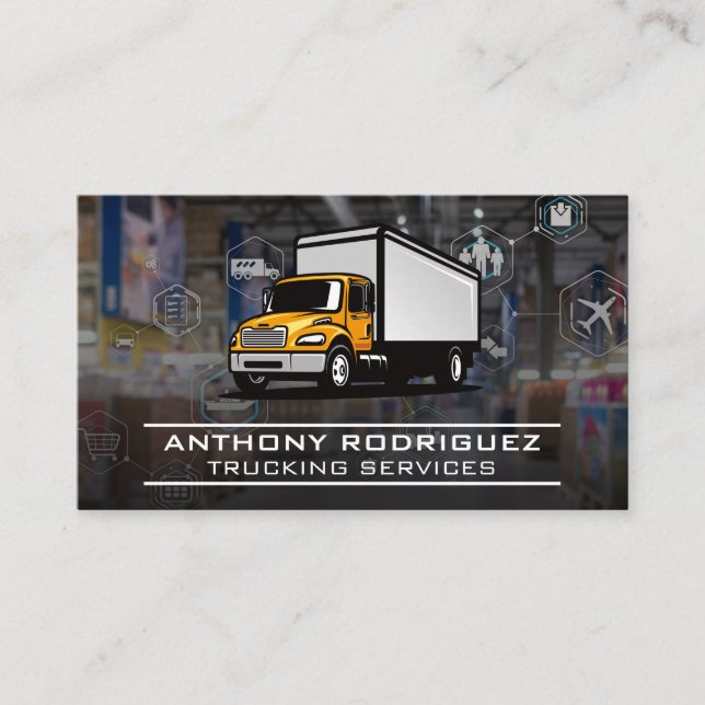 Carte De Visite Camion de transport | Réseau logistique (Devant)