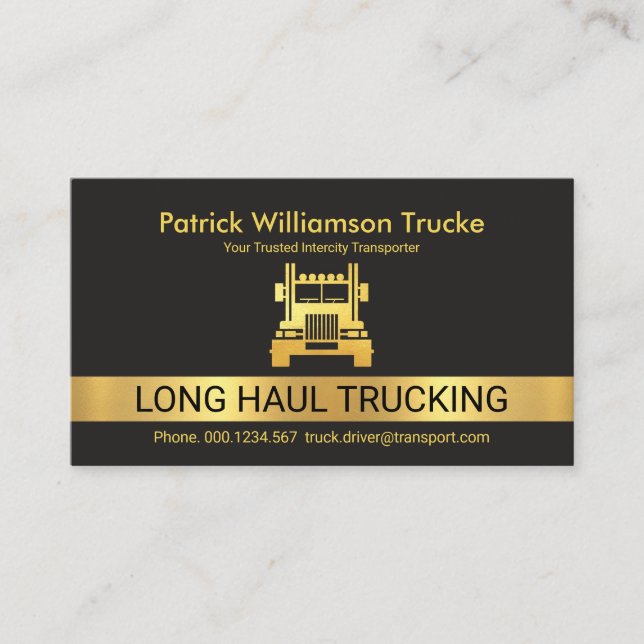 Carte De Visite Camion long Trucking Gold Faux (Devant)