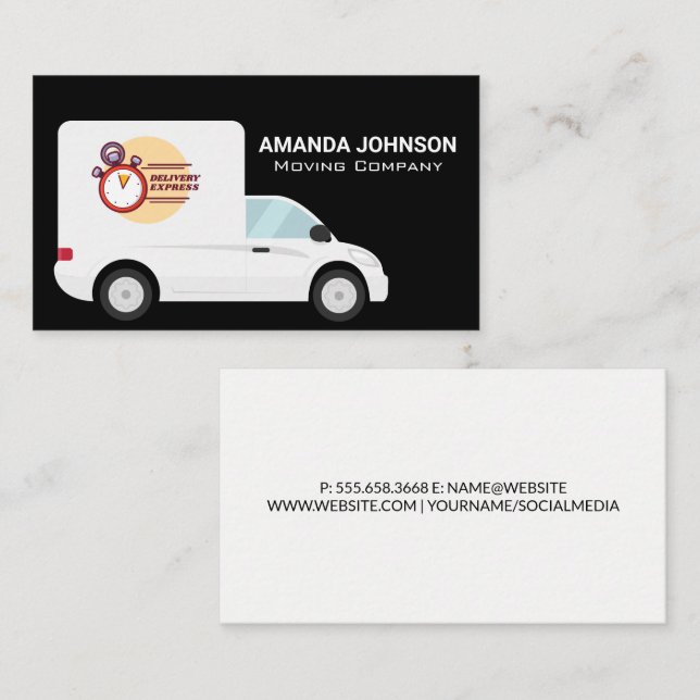 Carte De Visite Camion mobile | Service de livraison | Camion (Devant / Derrière)