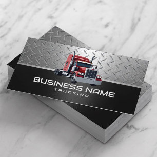 Carte De Visite Camion Red Semi professionnel Camion Black Metal