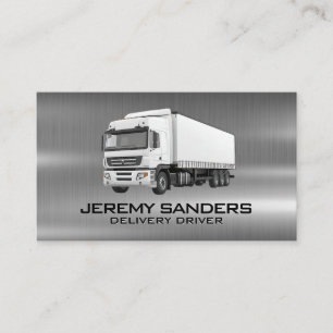 Carte De Visite Camion semi-blanc garé   Pilote de livraison