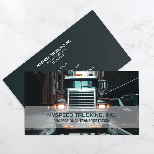 Carte De Visite Camion semi-camionnette de logistique professionne (Make an impact with these professional business cards, showcasing your brand and credibility.)