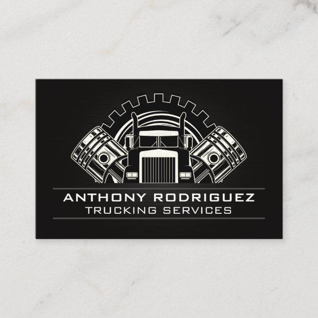 Carte De Visite Camion semi-métallique | Pilote | Transport logist (Devant)