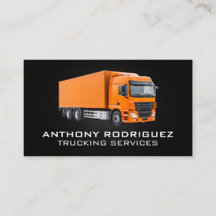 Carte De Visite Camion semi-orange   Transport logistique