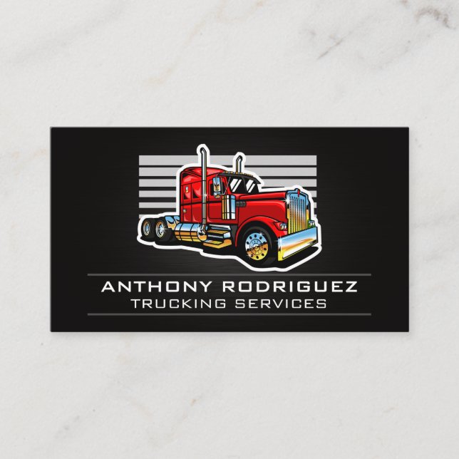 Carte De Visite Camion Semi-Rouge | Transport | Pilote (Devant)