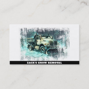 Carte De Visite *~* Camion Turquoise d'enlèvement de neige à neige