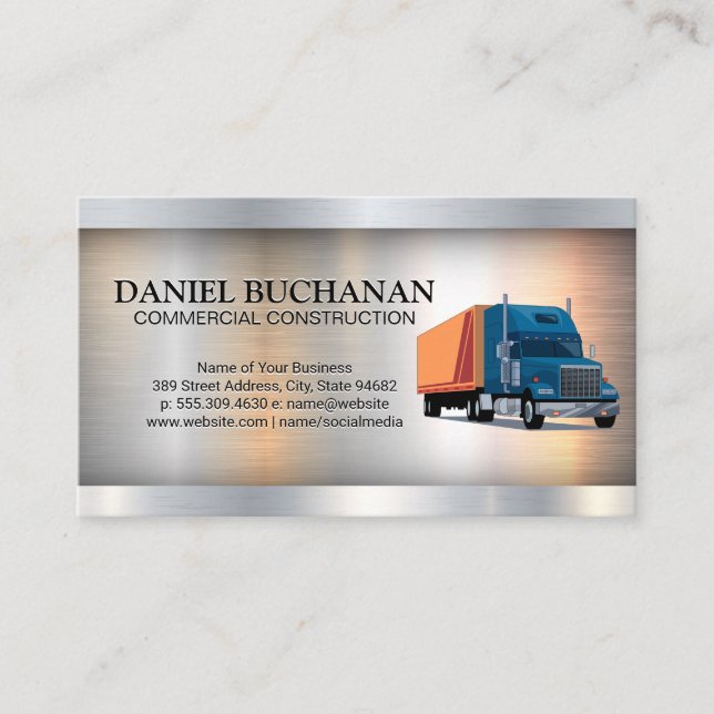 Carte De Visite Camionnage commercial | Métallurgique (Devant)