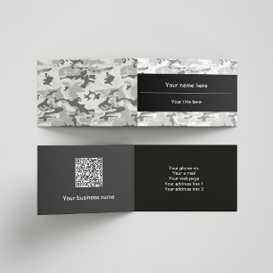 Carte De Visite Camo gris, Camo d'hiver, Camouflage neige, Militai