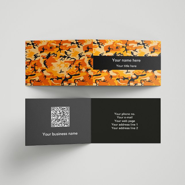Carte De Visite Camo orange, Camouflage, Militaire, Armée (Créateur téléchargé)