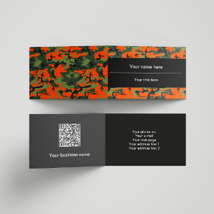 Carte De Visite Camo Vert et Orange, Camouflage, Militaire, Armée