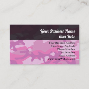 Carte De Visite Camoflauge rose