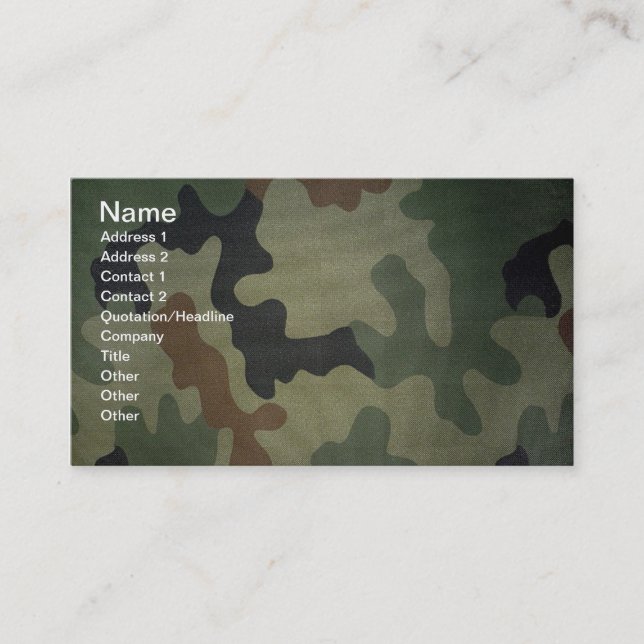 Carte De Visite Camouflage (Devant)