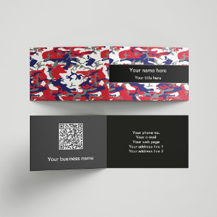 Carte De Visite Camouflage, Bleu Blanc Rouge Gris, Militaire, Armé