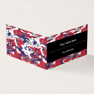 Carte De Visite Camouflage, Bleu Blanc Rouge Gris, Militaire, Armé