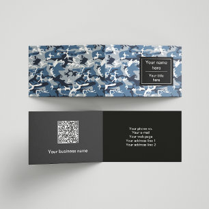 Carte De Visite Camouflage bleu neige hivernal, Militaire, Armée