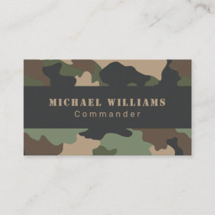 Carte De Visite Camouflage Kaki Brun Noir Camouflage Woodland Mili