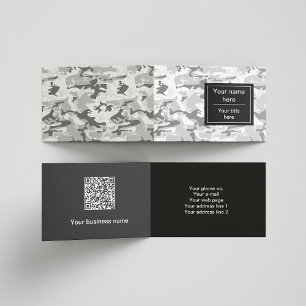 Carte De Visite Camouflage neige hivernale gris, Militaire, Armée