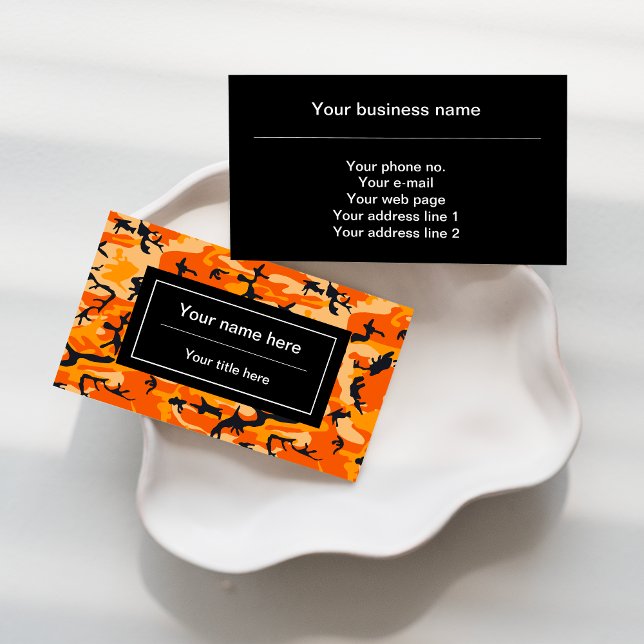 Carte De Visite Camouflage orange, Militaire, Armée (Créateur téléchargé)