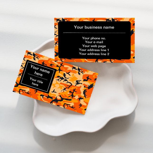 Carte De Visite Camouflage orange, Militaire, Armée (Créateur téléchargé)