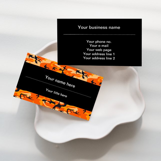 Carte De Visite Camouflage orange, Militaire, Armée (Créateur téléchargé)