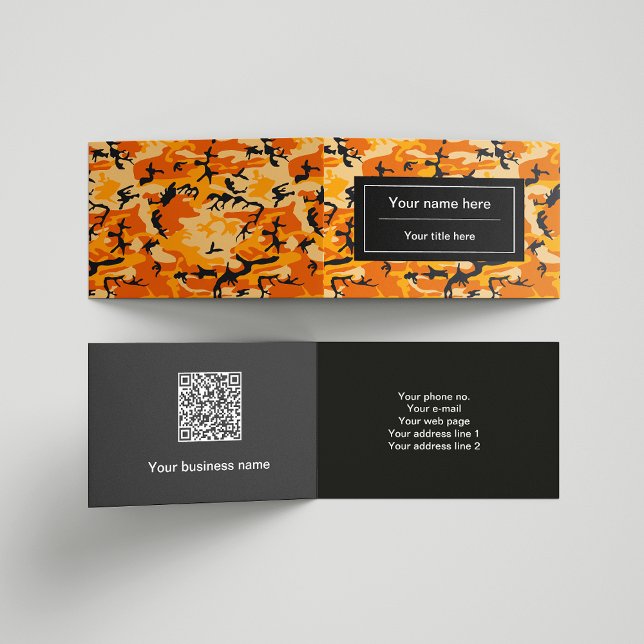 Carte De Visite Camouflage orange, Militaire, Armée (Créateur téléchargé)