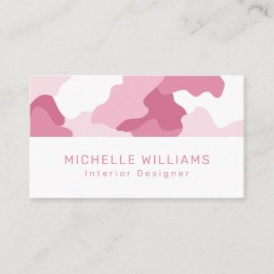 Carte De Visite Camouflage rose Motif moderne professionnel