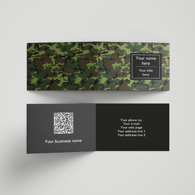 Carte De Visite Camouflage vert, Armée (Créateur téléchargé)