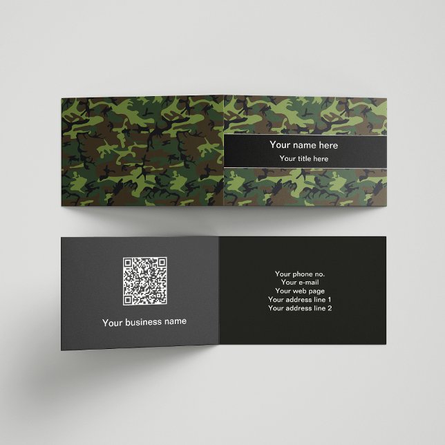 Carte De Visite Camouflage vert, Armée (Créateur téléchargé)