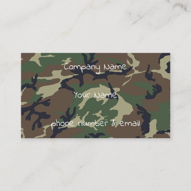 Carte De Visite Camouflage vert Brown (Devant)