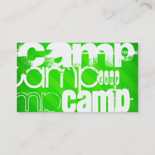 Carte De Visite Camp; Neon Green Stripes