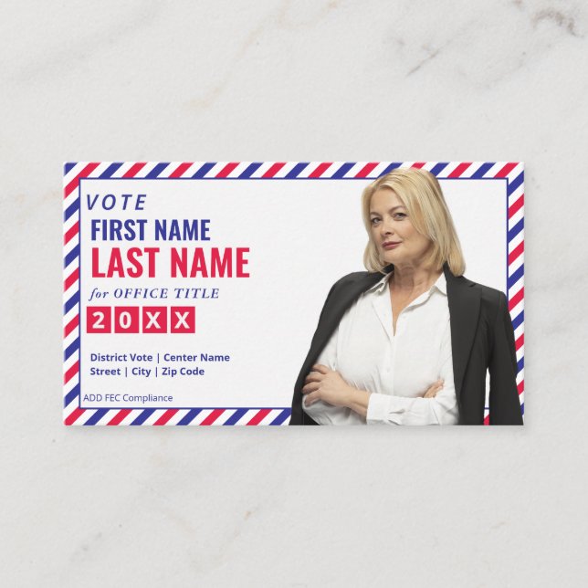 Carte De Visite Campagne électorale Candidat politique Personnalis (Devant)