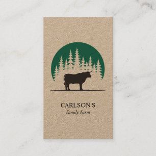 Carte De Visite Campagne moderne Kraft Bull Famille de bovins