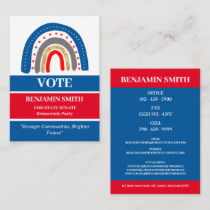 Carte De Visite Campagne politique moderne USA Politicien