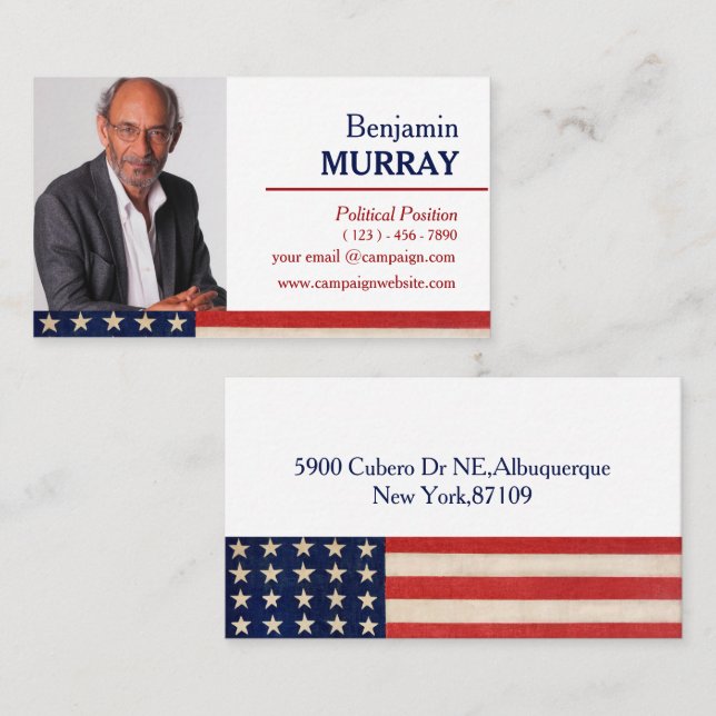 Carte De Visite Campagne politique personnalisée (Devant / Derrière)