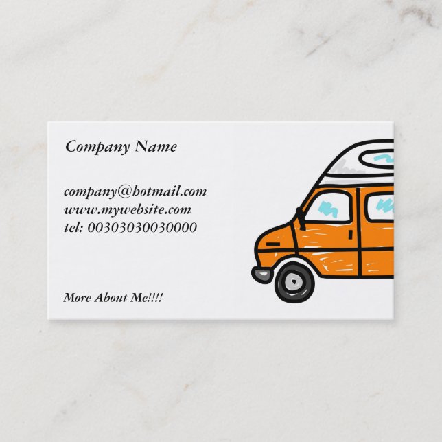 Carte De Visite Campervan orange (Devant)