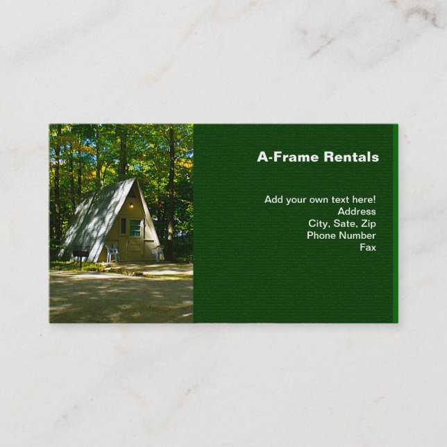 Carte De Visite Camping à cadre A sauvage au terrain de camping (Devant)
