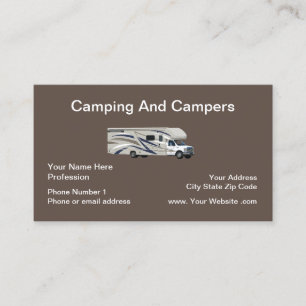 Carte De Visite Camping Camping Camper Thème