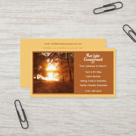 Carte De Visite Camping de la forêt jaune clair