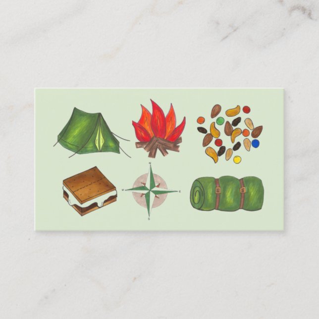Carte De Visite Camping d'été Sleepaway Camping Camping (Devant)