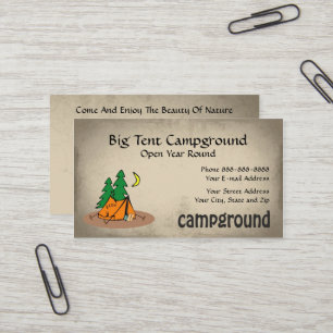 Carte De Visite Camping Tente Équipement extérieur Affaires