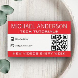 Carte De Visite Canal YouTube   YouTuber professionnel