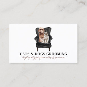 Carte De Visite Canapé noir blanc chien chat animal